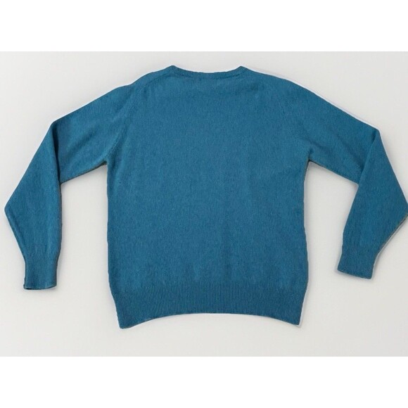 O’Connell’s Scotland Shetland Wool Sweater Mens 42/Med Blue Heathered Turquoise - Picture 2 of 7